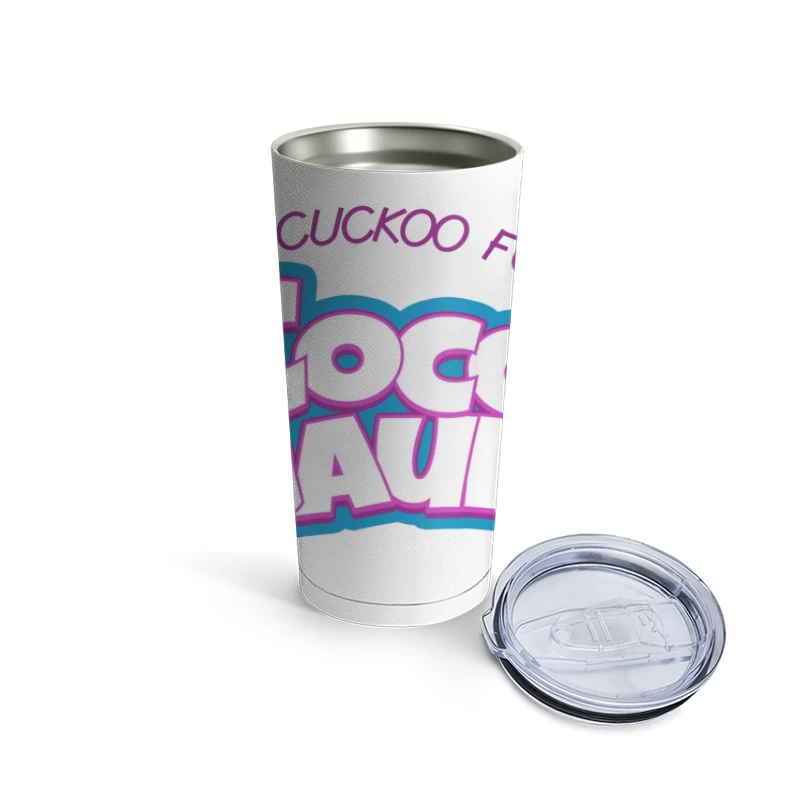 Stylized "I'm Cuckoo for Coco Gauff" Tennis Fan Text Logo Travel Mug