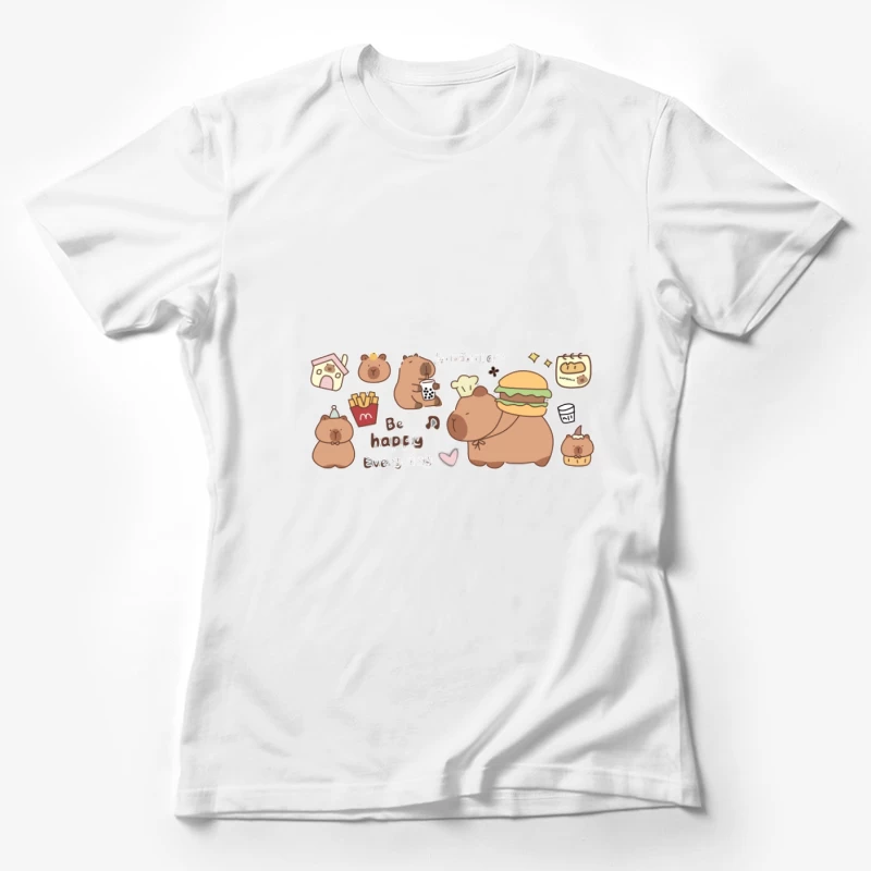Capybara avec Burger et Frites Femme T-Shirt