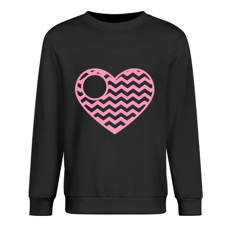 Motif de coeur rose avec zigzags Homme Sweat-shirt à enfiler