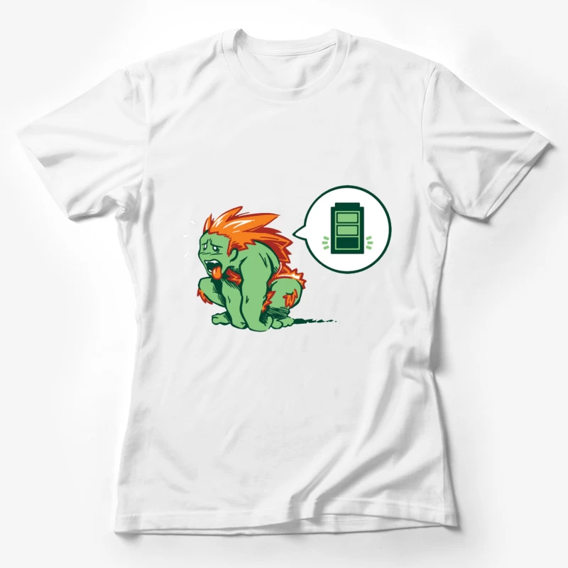 Créature fatiguée avec batterie faible Femme T-Shirt