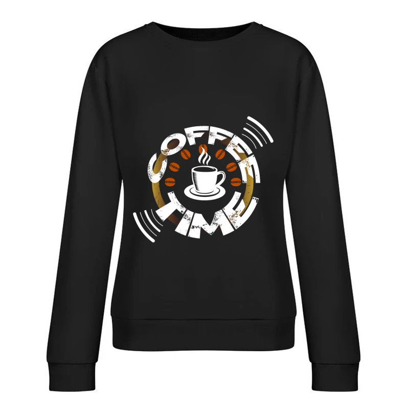 Pause Café avec Horloge et Tasse Femme Sweat-shirt à enfiler