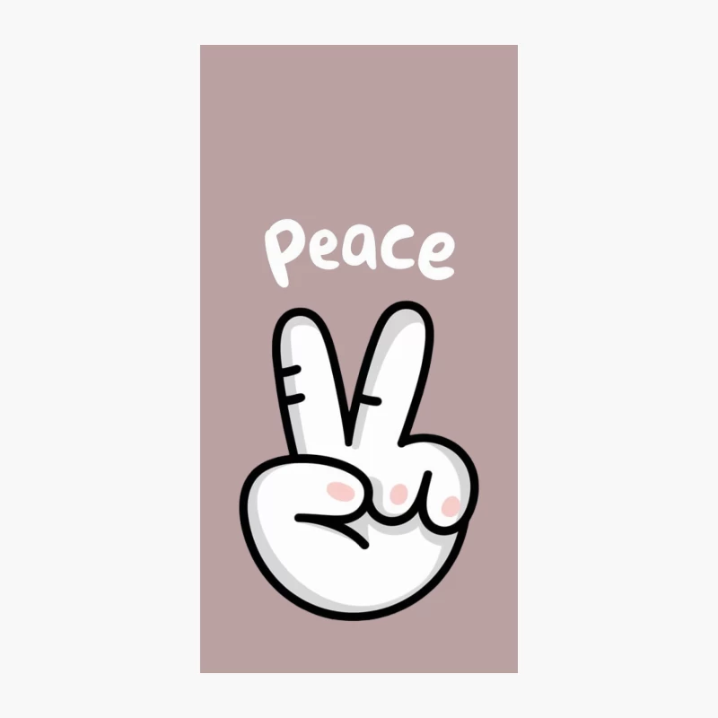 Simple Cartoon Peace Hand Gesture iPhone Case