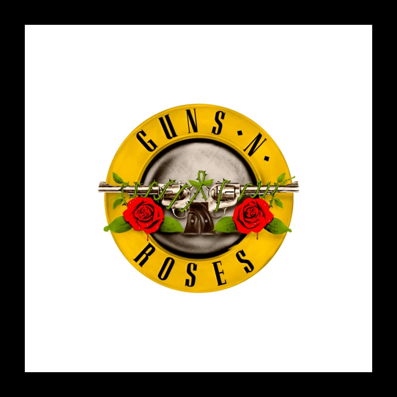 Guns N' Roses Classic Rock Band Logo with Pistols and Roses Pin