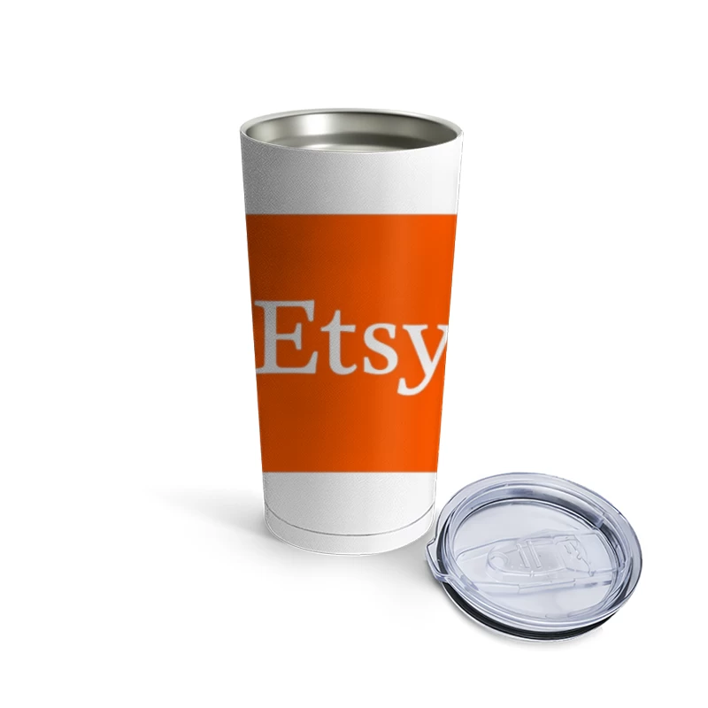 Etsy Official Logo - Orange Square E-commerce Marketplace Icon Travel Mug