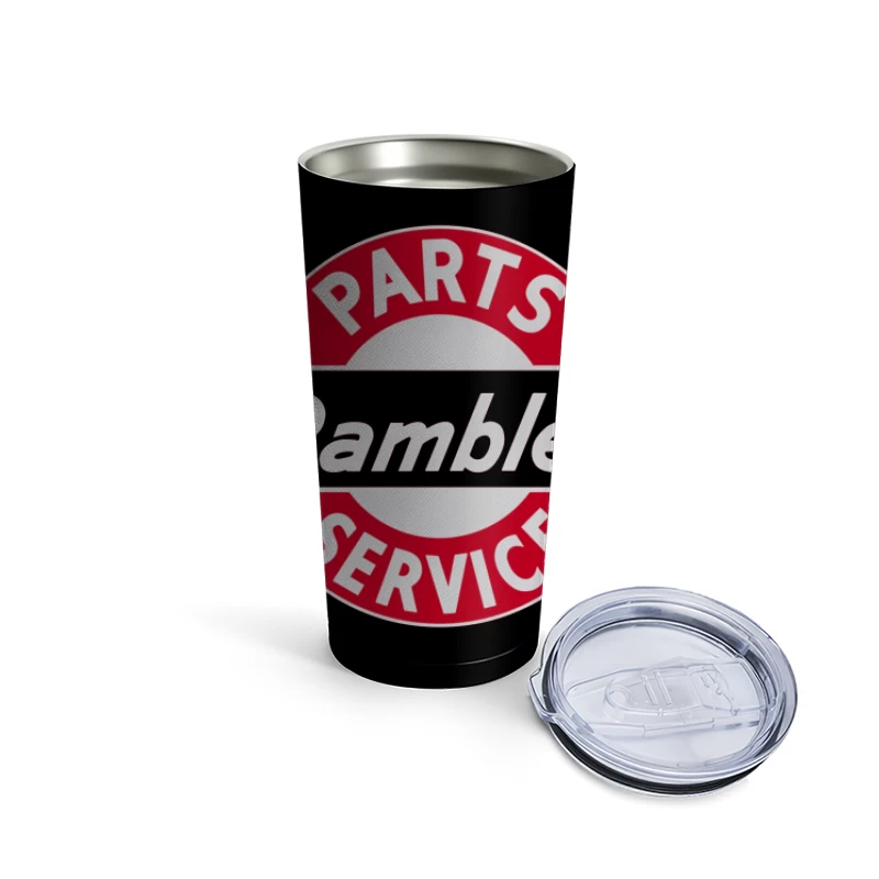 Vintage Rambler Parts & Service Logo Design Travel Mug