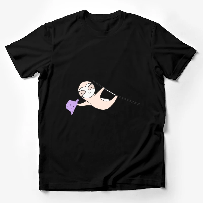Paresseux mignon avec chapeau violet Homme T-Shirt
