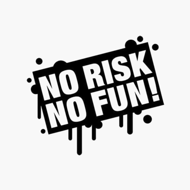 No Risk, No Fun Motivational Graphic Cotton Tote Bag