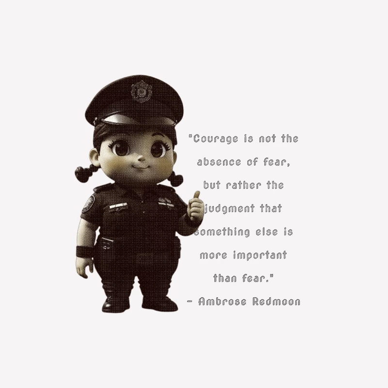 Inspiring Quote on Courage and Fear Male T-Shirt