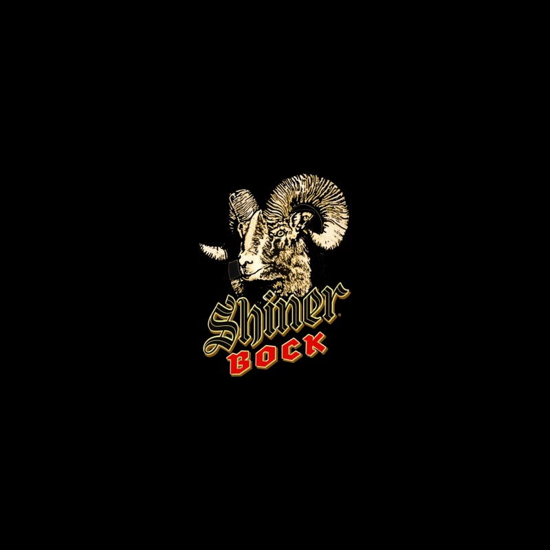 Vintage Shiner Bock Beer Logo with Golden Ram Head Design Desk Mat