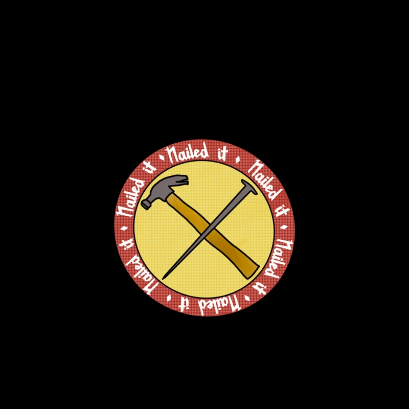 "Nailed It" Achievement Badge with Crossed Hammer and Nail iPhone Case