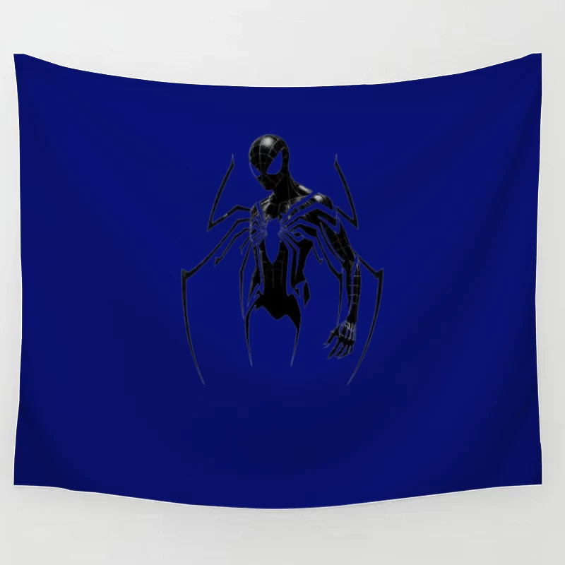 Minimalist Black Suit Spider-Man Symbiote Design Tapestry