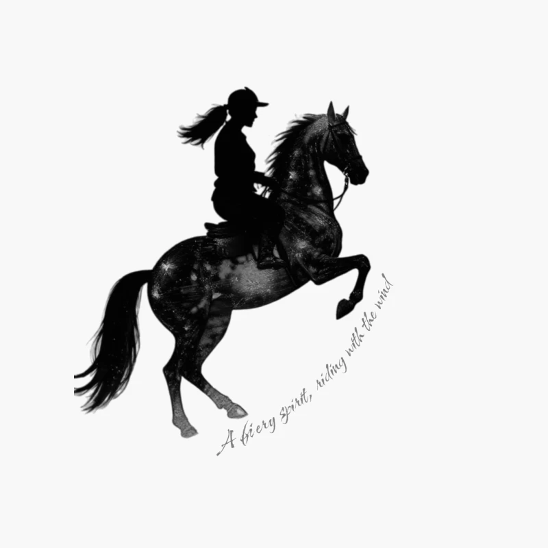 Horse rider with quotes ahillouette Cotton Tote Bag