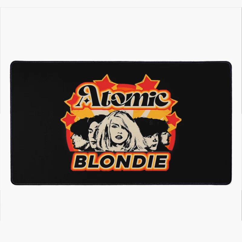 Atomic by Blondie - Retro Band Logo Design Desk Mat