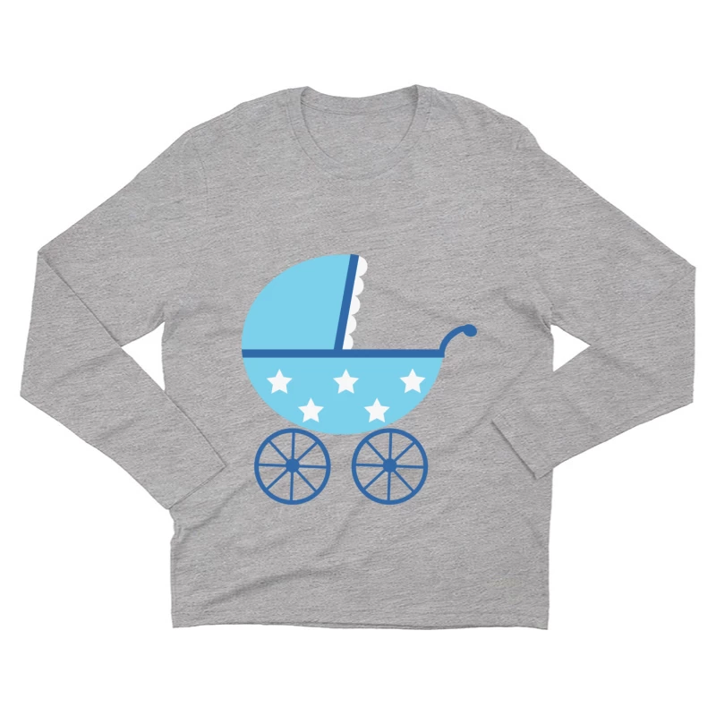 Landau bleu avec étoiles blanches Homme Manches Longues T-Shirt