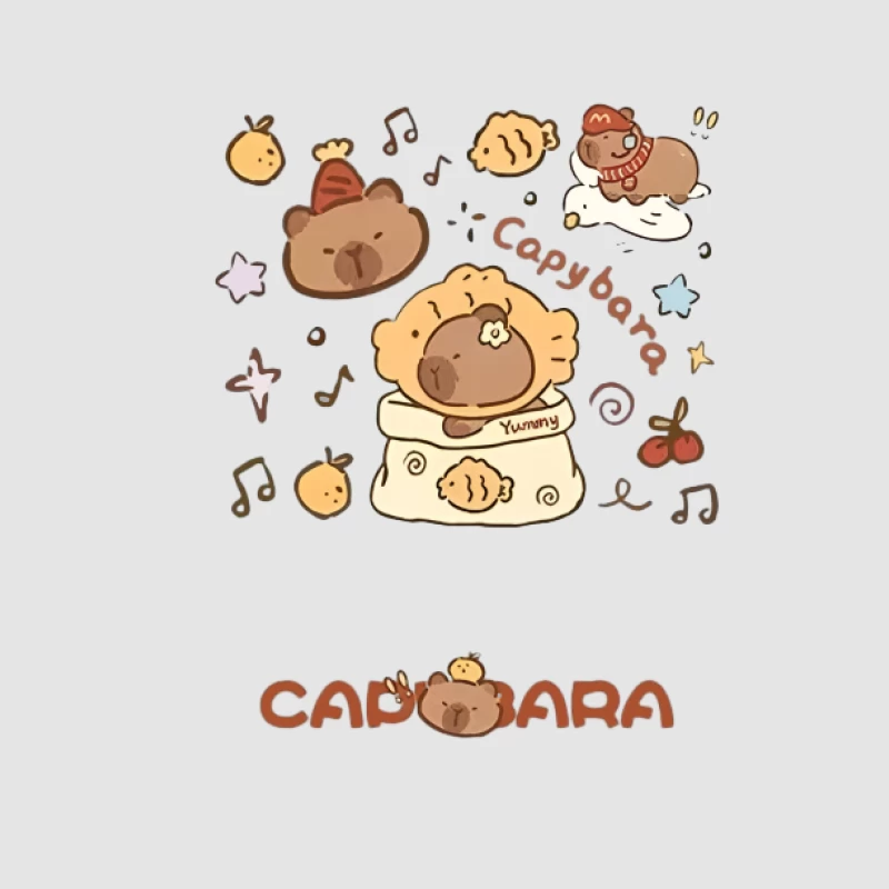 Illustrations mignonnes de capybara Homme Sweat à capuche