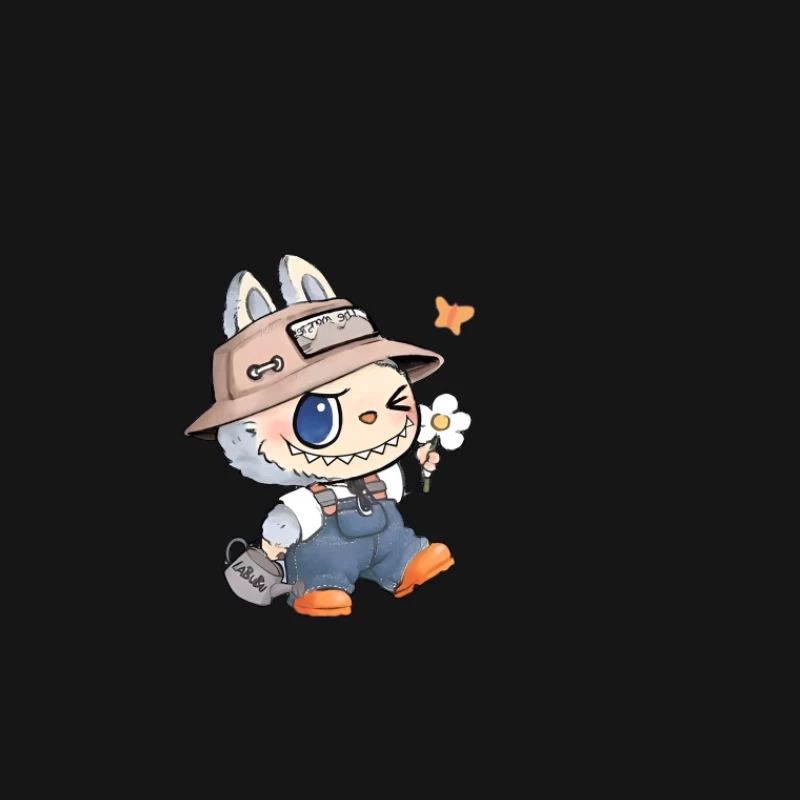 Adorable mascotte de dessin animé avec fleur Femme T-Shirt
