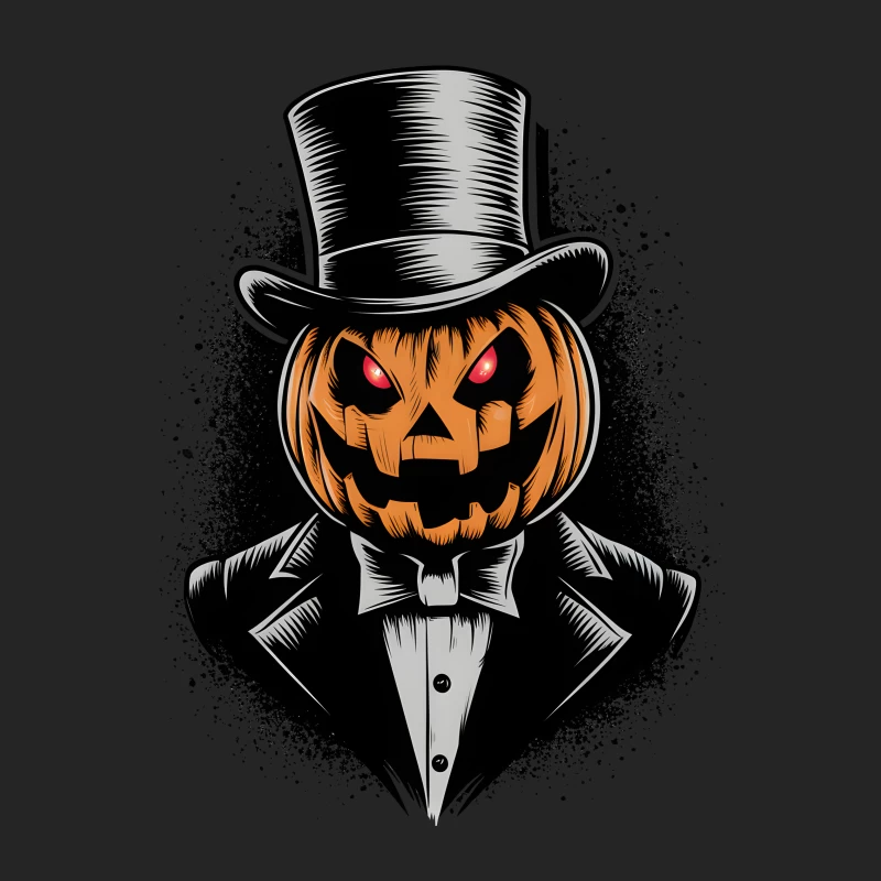 Dapper Jack-o'-Lantern: A Spooky Halloween Illustration Female Pullover Sweatshirt