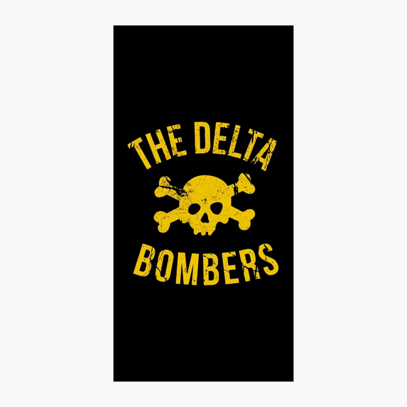 The Delta Bombers: Yellow Grunge Skull Logo iPhone Case