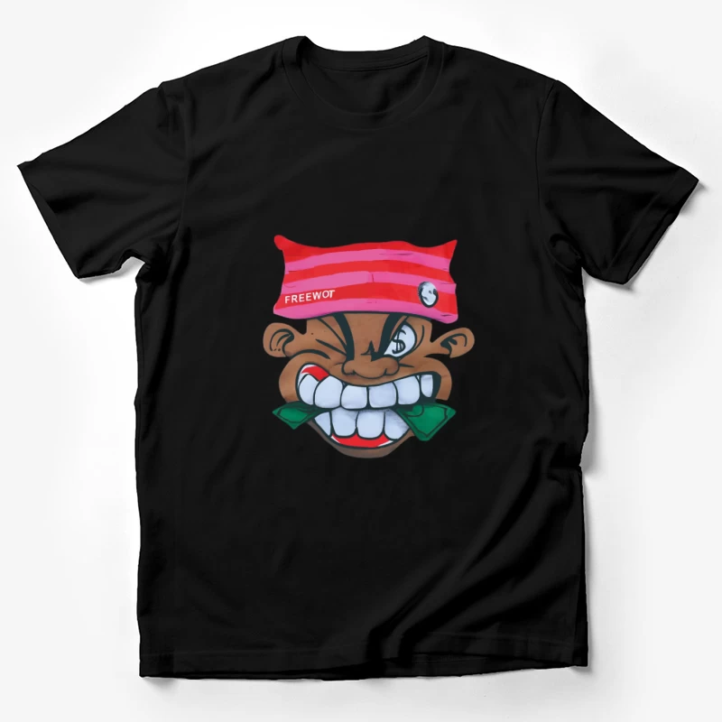 Faccia cartoon con cappello e banconota Maglietta Uomo