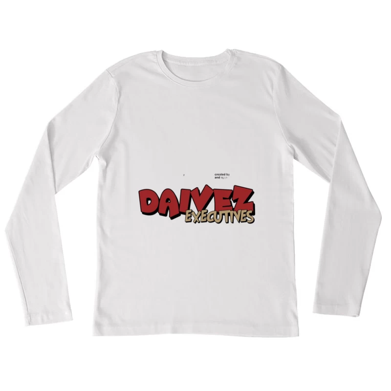 Daivez Executives Logo in Rot und Beige Damen Langarm T-Shirt