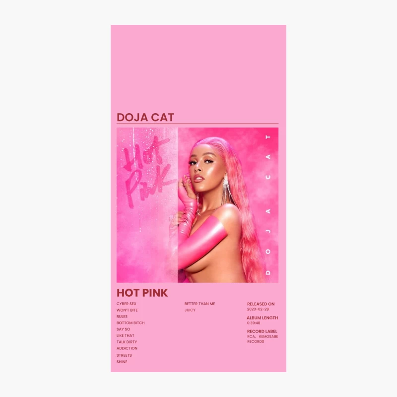 Hot Pink: Vibrant Pop Album Cover with Pink Theme iPhone Case
