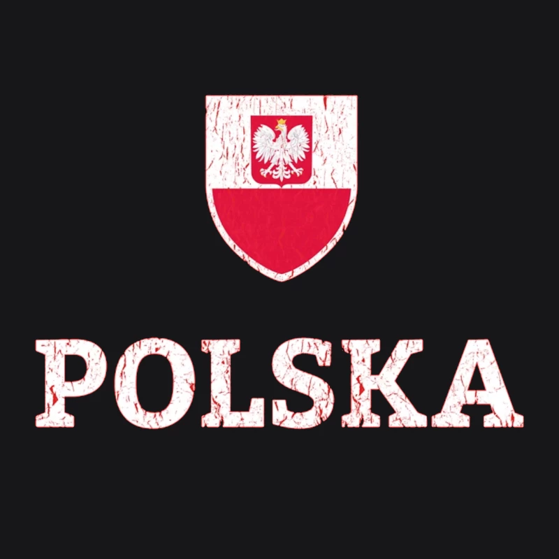 Polish National Shield with Eagle Emblem and Text Male Pullover Hoodie