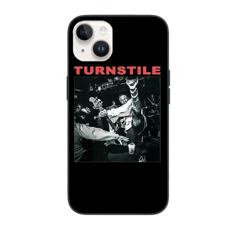 Energetic Black and White Hardcore Punk Concert Action Shot iPhone Case