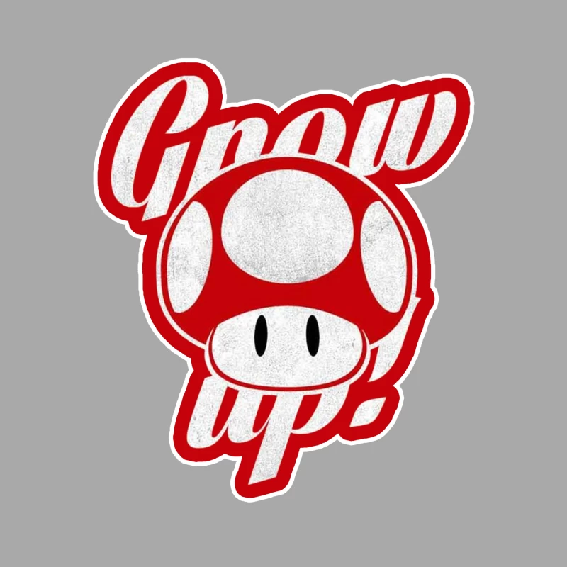 Retro Nintendo Super Mario Mushroom "Grow Up" Design Female Pullover Hoodie