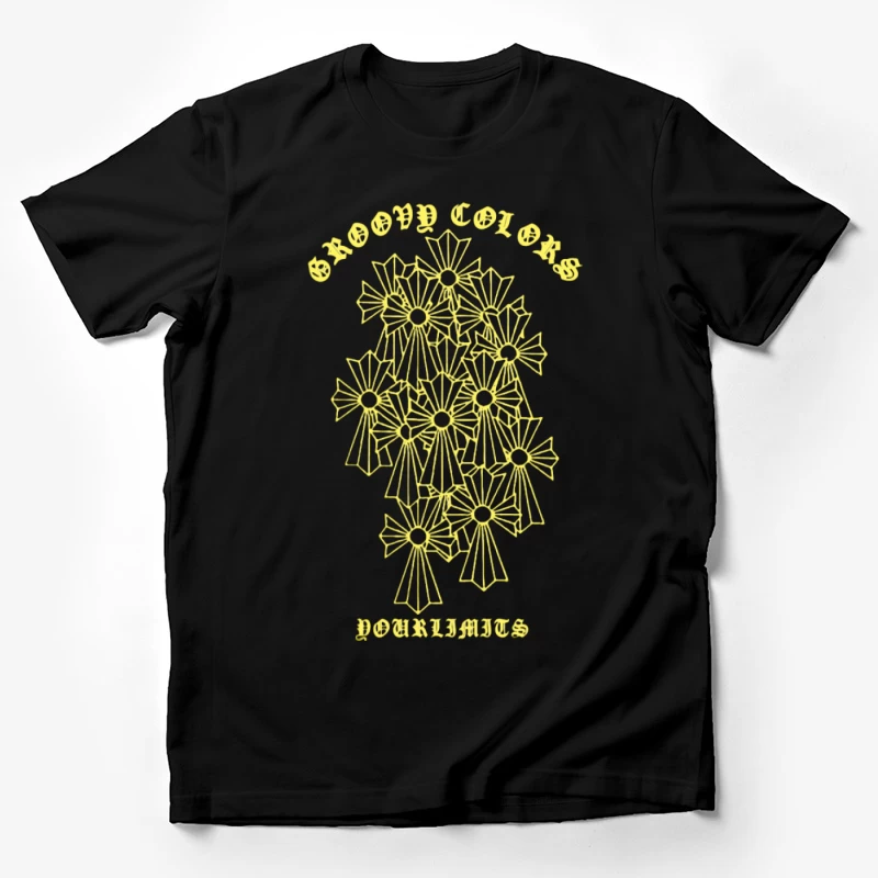 Retro Blumenmuster mit Schriftzug Herren T-Shirt