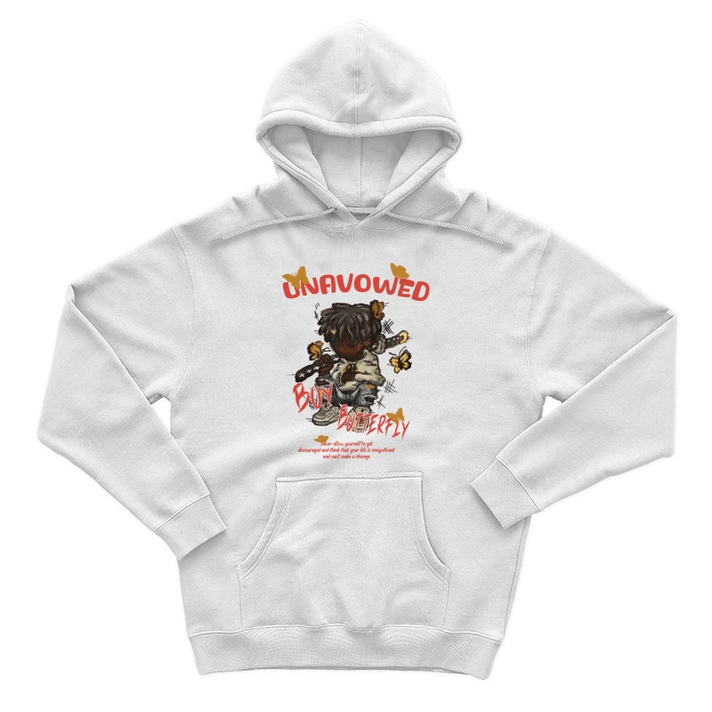 Einsamer Schmetterlingsjunge Herren Pullover Hoodie