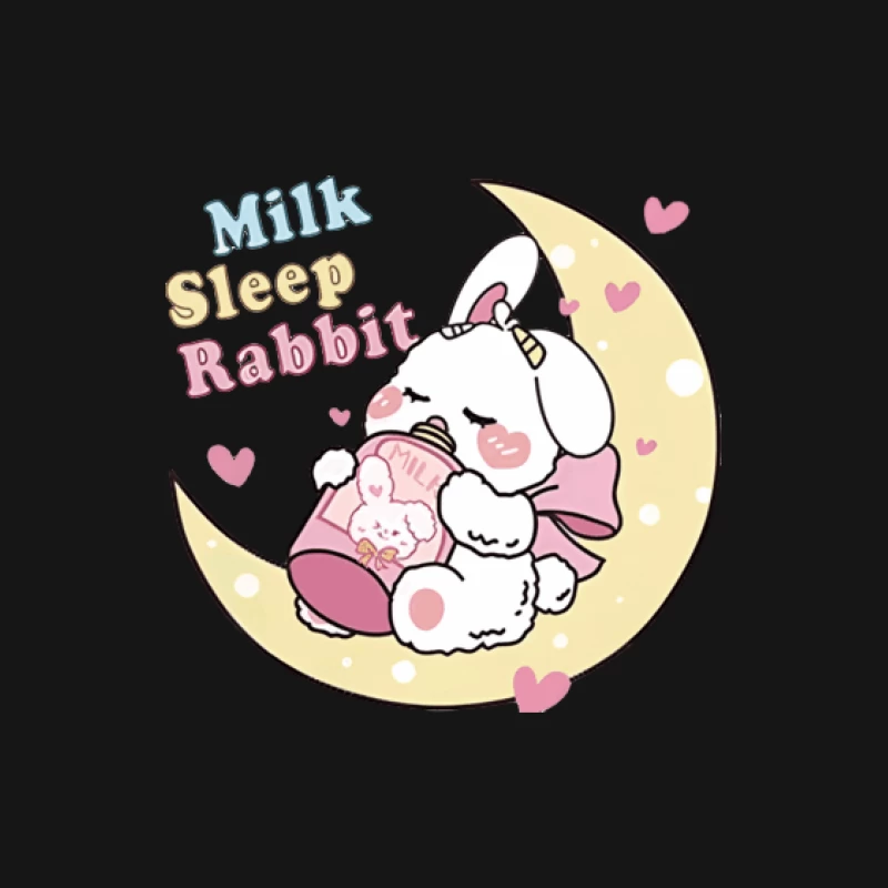 Schlafendes Kaninchen auf dem Mond mit Milchflasche Damen Langarm T-Shirt