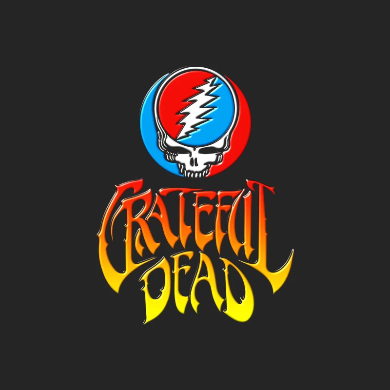 Vintage Grateful design Iconic Grateful Dead Logo with Skull and Lightning Bolt Male Pullover Sweatshirt