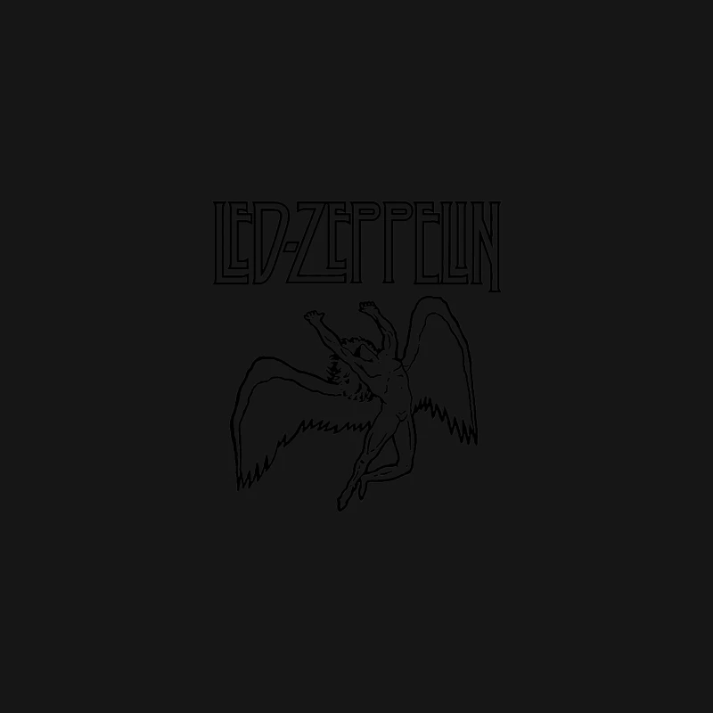 Led Zeppelin Classic Rock Band Logo with Winged Figure Desk Mat