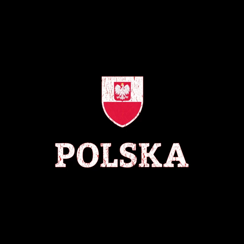 Polish National Shield with Eagle Emblem and Text Travel Mug