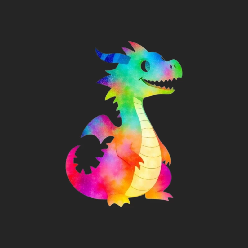 Colorful Cartoon Dragon Character Male Pullover Sweatshirt