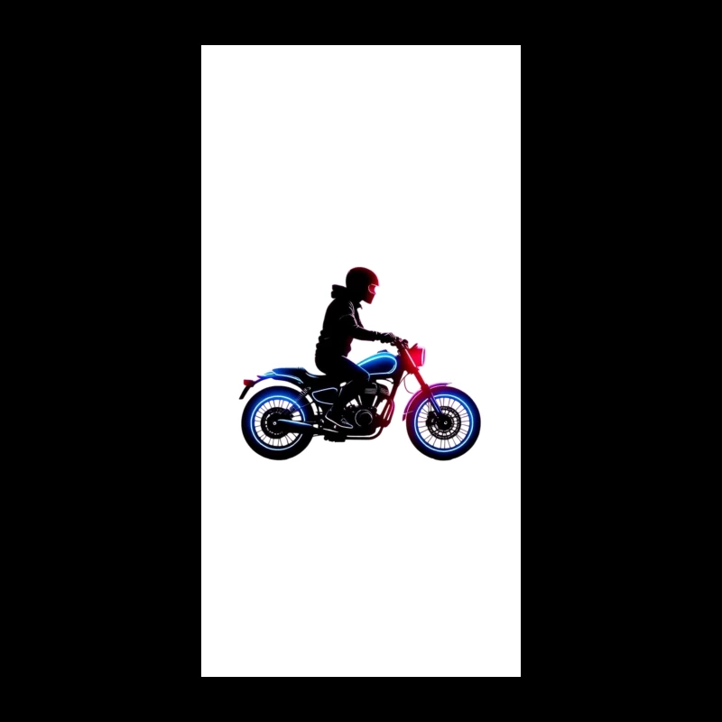 Neon-Lit Motorcycle Rider Silhouette iPhone Case