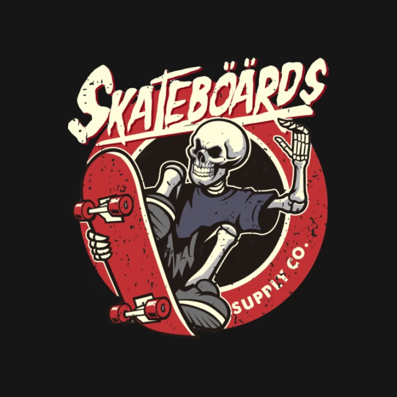 Skelett mit Skateboard-Design Herren T-Shirt