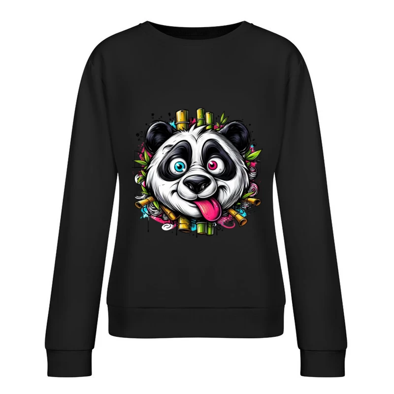 Panda joyeux avec bambou Femme Sweat-shirt à enfiler