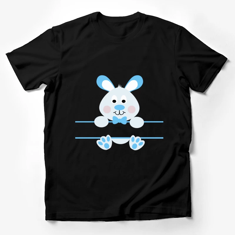 Lapin mignon avec nœud papillon bleu Homme T-Shirt