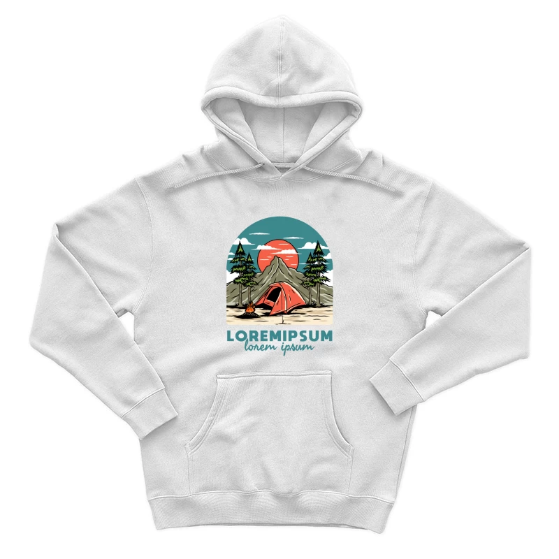 Campinglandschaft mit Sonnenuntergang Herren Pullover Hoodie