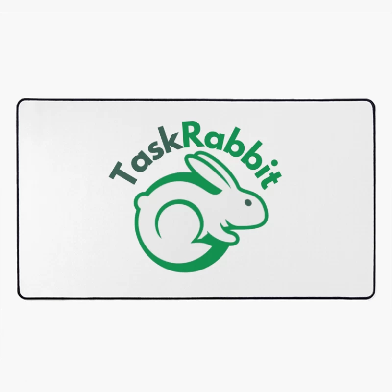 TaskRabbit Green Circular Rabbit Logo Design Desk Mat