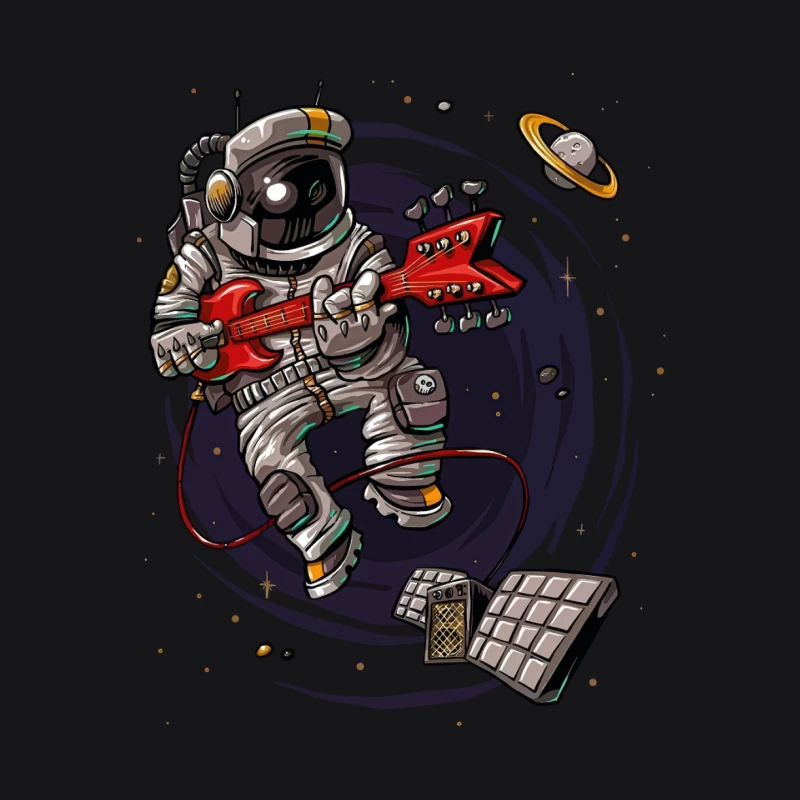 Astronaut Rocker in Space Male Pullover Hoodie