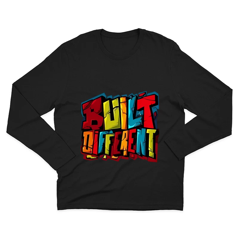 Graffiti-Design mit Schriftzug Herren Langarm T-Shirt
