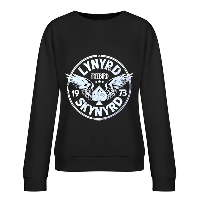 Lynyrd Skynyrd Freebird Winged Spade Logo 1973 Female Pullover Sweatshirt