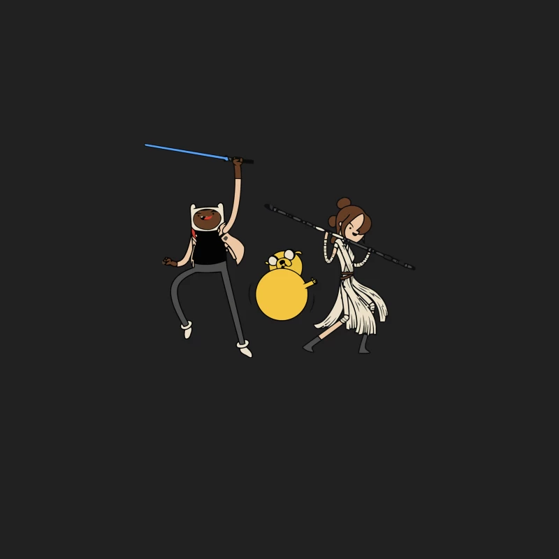 Adventure Time Meets Star Wars: Cartoon Crossover Fan Art Bucket Hat