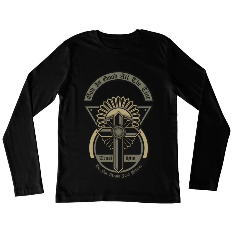 Croix Religieuse: Foi et Confiance Femme Manches Longues T-Shirt