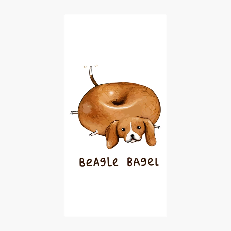 Beagle Bagel: A Whimsical Dog-Food Pun Illustration iPhone Case