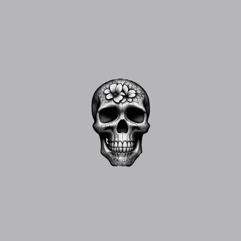 Floral Skull Illustration Coffee Mug