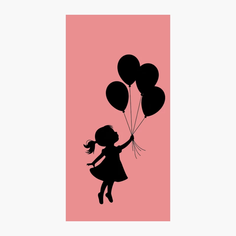 Whimsical Silhouette of Girl Flying with Balloons iPhone Case