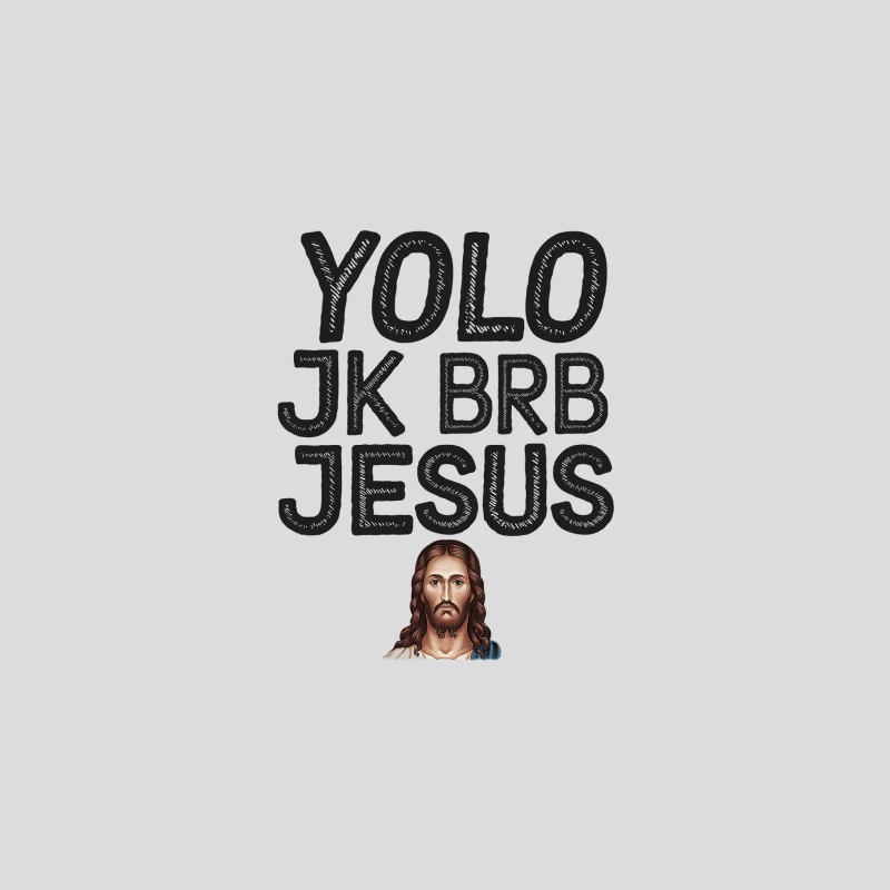 Humorous Religious Typography with Jesus Image Baseball Cap